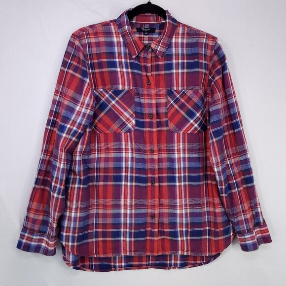 Madewell Tops - Madewell Ex-Boyfriend Button Up Shirt Plaid Women’s Size Large Lightweight